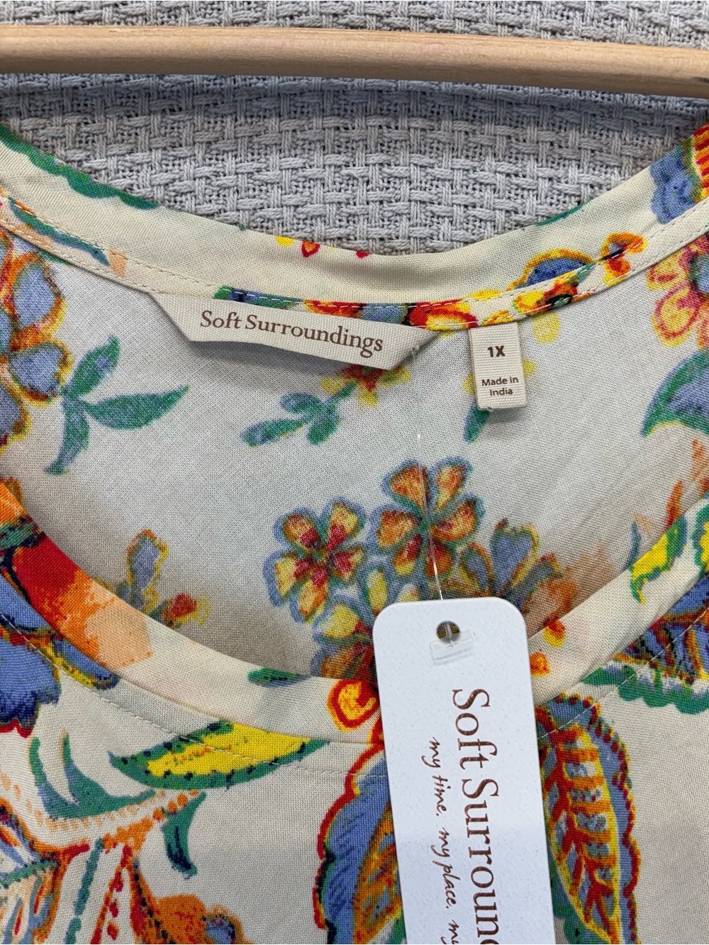 NWT Soft Surroundings Kara Tiered Boho Maxi Dress 1X Floral Cottagecore Peasant - Picture 3 of 10